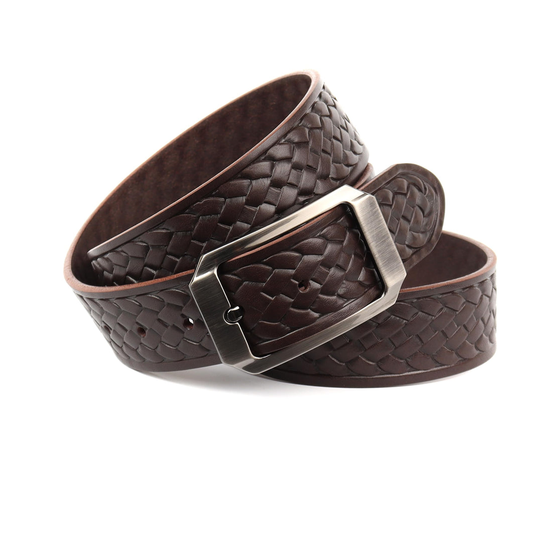 Anthoni Crown Herren Ledergürtel Gürtel 120 Dunkelbraun, 120 Dunkelbraun