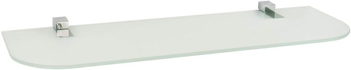 ib style® Glasregal 6mm |inkl. Befestigungsclip QUADRO Verchromt | 11 Grössen| 2 Dekore | Satiniert