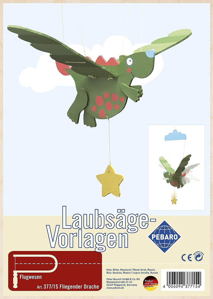 Pebaro M407C Laubsaege im Holzkasten, 36 cm x 29,5 cm x 6 cm & 377/1S Papeterie & Sticker, DIN A4 Bu
