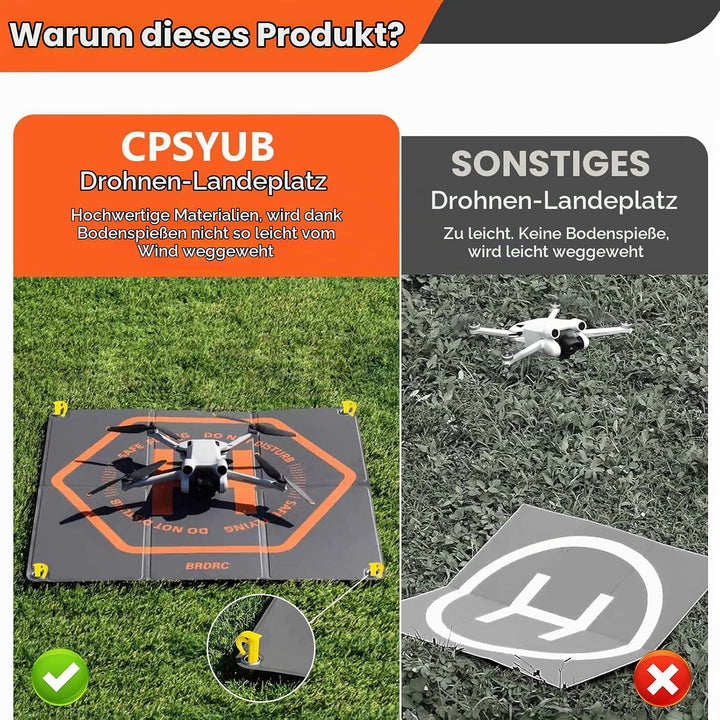 Bocguy Universeller Landeplatz Drohne, 65cm x 65cm Doppelseitiges PU Drohnen Landeplatz Faltbar Wass