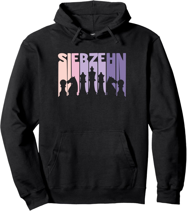 17. Geburtstag Geschenk Retro Schach Fan Spielerin Mädchen Pullover Hoodie