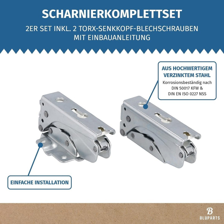 Türscharnier Set oben unten wie beko 5838110300 5838110400 für Kühlschrank
