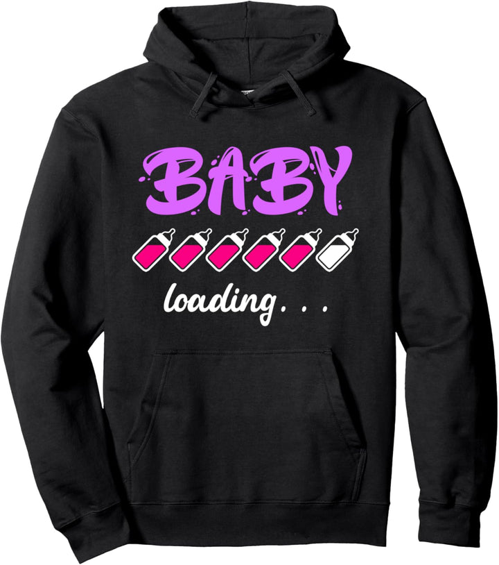 Baby loading Schwanger mit Mädchen oder Junge Mama Pullover Hoodie