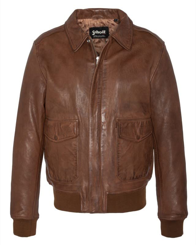 Schott NYC Herren Lcflightwx Jacket M cognac, M cognac
