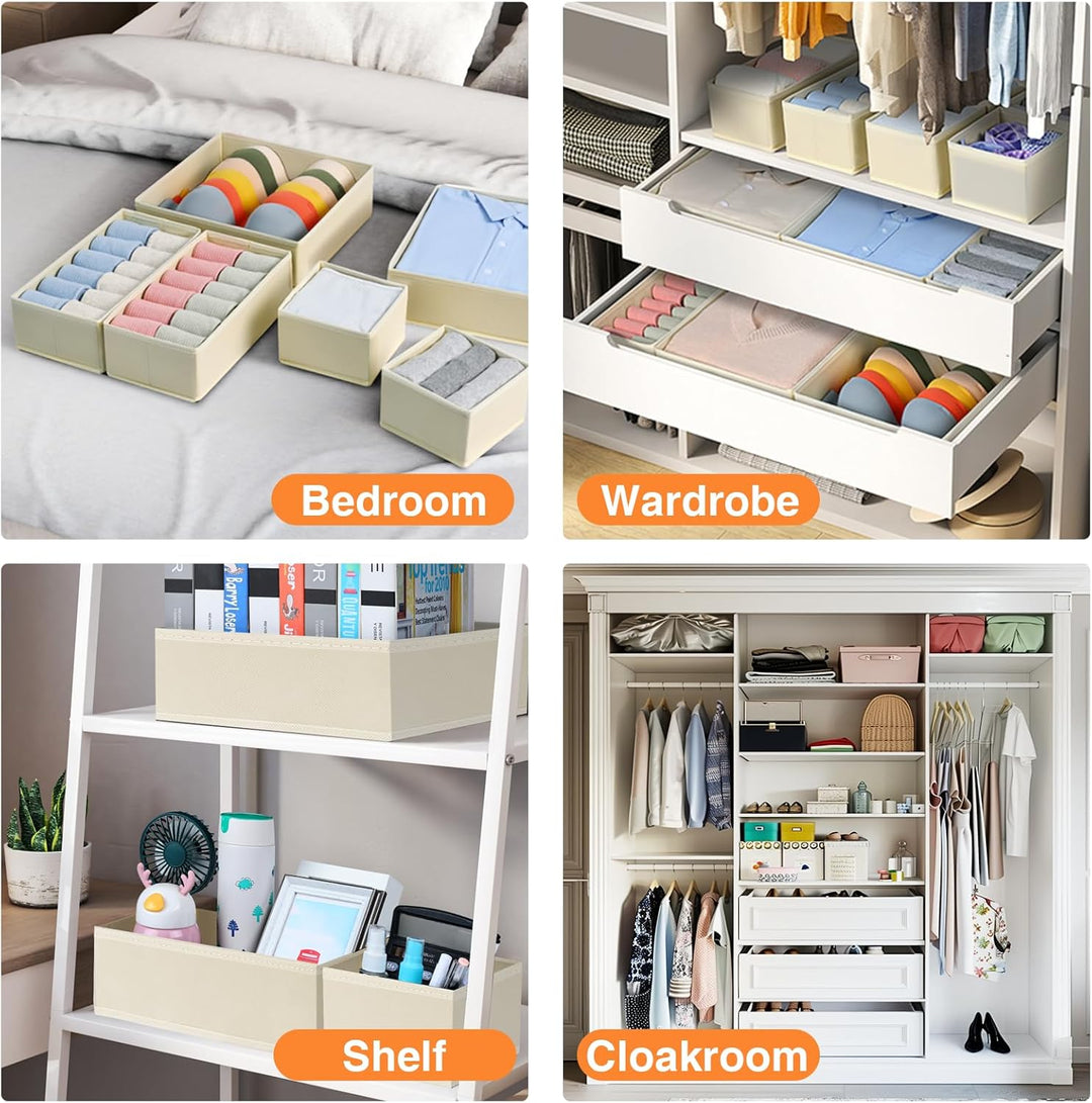 Schubladen Organizer Kleiderschrank Organizer - 15er Set Faltbare Unterwäsche Organizer Aufbewahrung