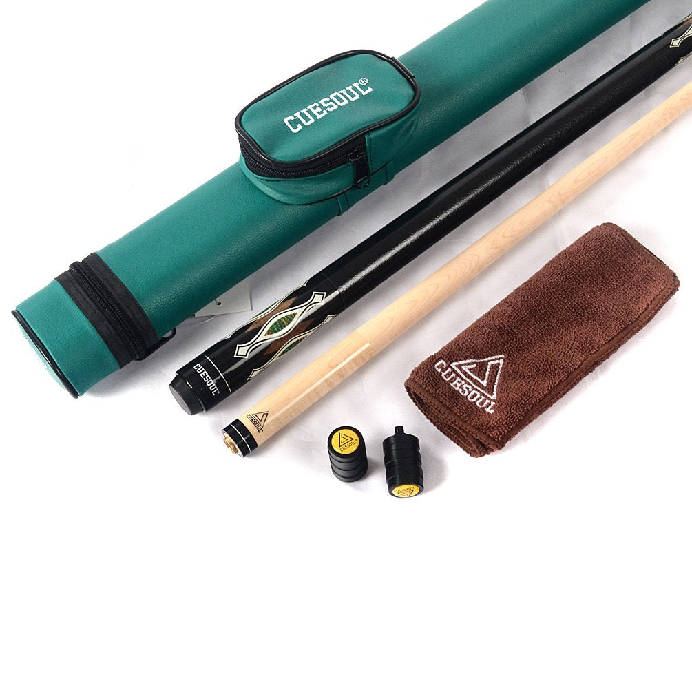 CUESOUL 19 Unzen 1/2 Jointed Maple-Pool Queue mit Etui CSBK007+CASE, CSBK007+CASE