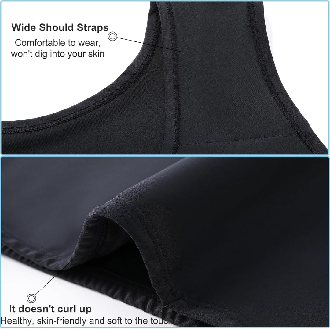 Brust Binder Transgender FTM Cosplay Atmungsaktive Halb Trans Binder Tank Top Schwarz 4XL, Schwarz 4