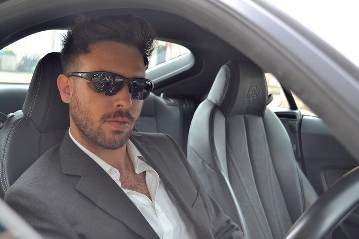 Rapid Eyewear Schwarz ‘Drive’ Polarisierte Sonnenbrille ZUM AUTOFAHREN Antiglare Wechselgläser – ide