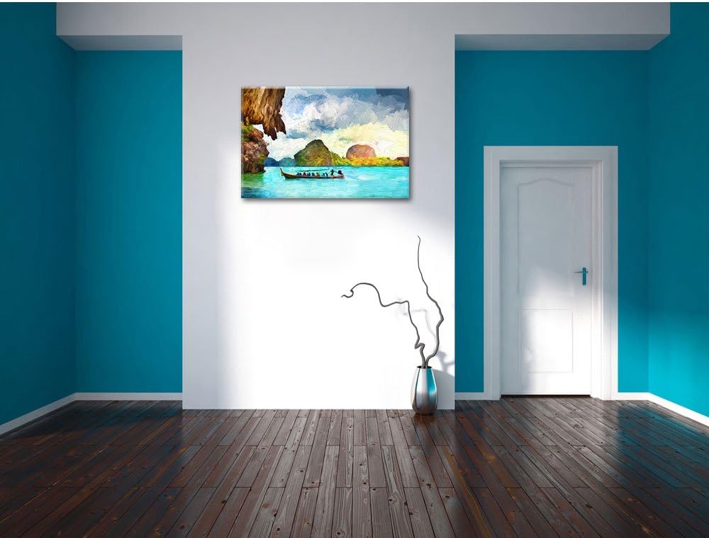 Pixxprint Thailand Phuket Playa Paradisiaca Kunst Pinsel Effekt, Format: 100x70 auf Leinwand, 100x70