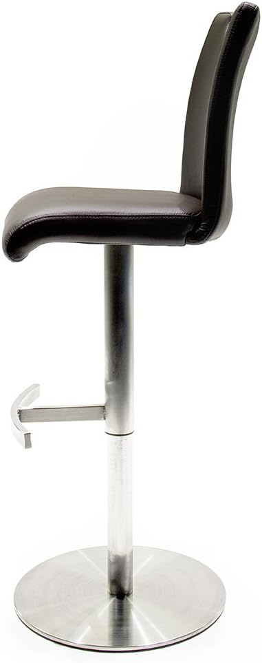 Robas Lund Barstuhl Braun 360°drehbar mit Kunstlederbezug, belastbar bis 120 kg, Braun