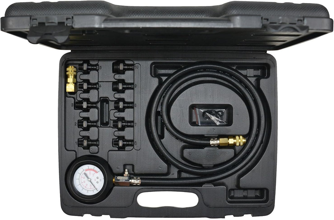 KS Tools 150.1920 Öldruck-Prüfgerät, 12-tlg., 0-10bar