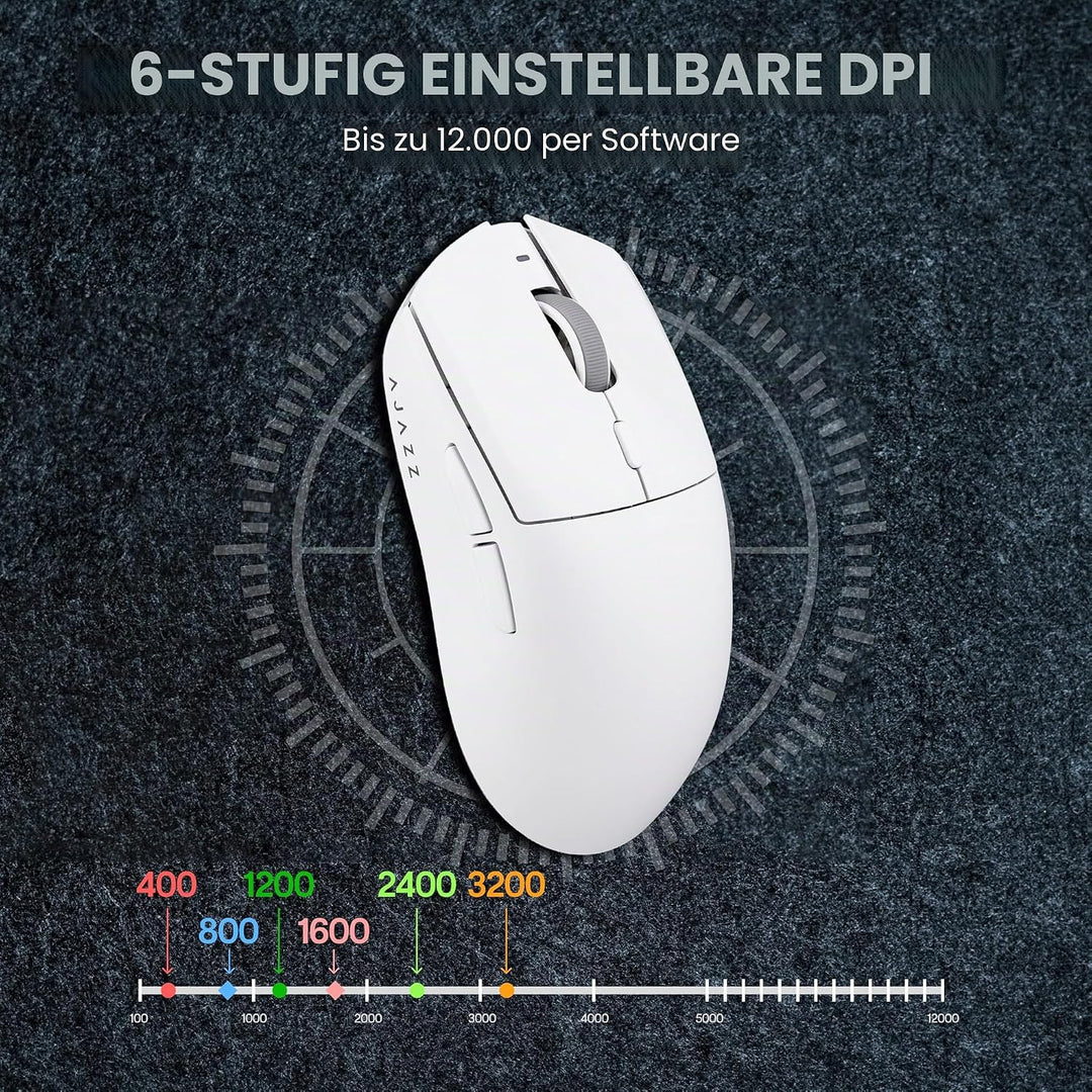 MechLands AJ139 V2 MC Gaming-Maus mit Ladestation, einstellbare 12000 DPI, PAW3311-Sensor, 3 Modi, k