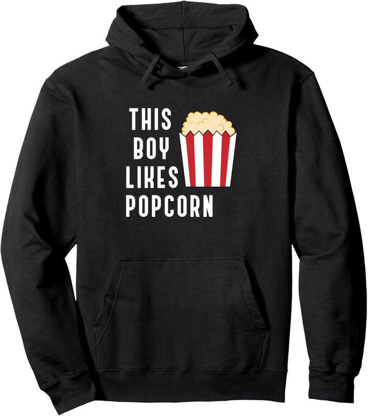 Junge mag Popcorn und Filme schauen Hobby Pullover Hoodie