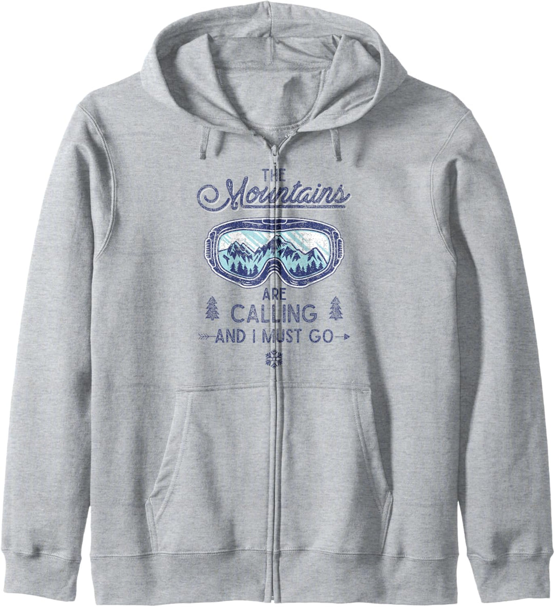 Die Berge rufen und ich muss los Retro Ski Kapuzenjacke