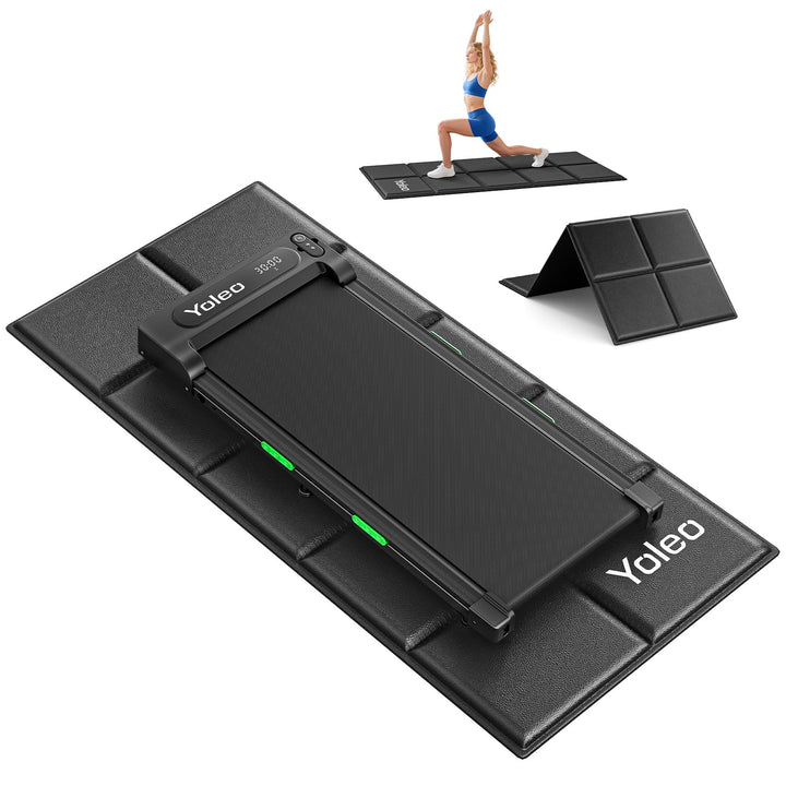YOLEO Faltbare Laufbandmatte-160x75cm (1/4" dick) Rutschfester Fitnessstudio-Bodenschutz für Teppich