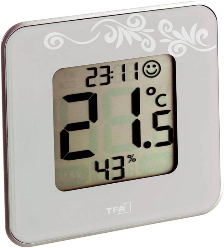 TFA Dostmann Style 30.5021 digitales Thermo-Hygrometer (1 x schwarz + 1 x hellgrau), 1 X Schwarz + 1