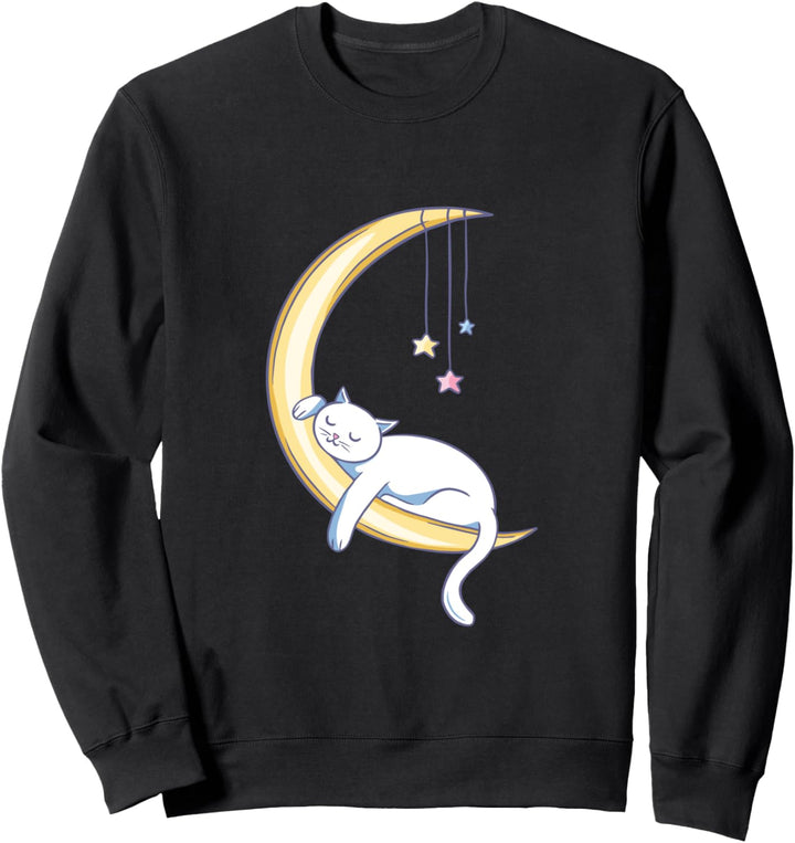 Katze, die auf dem Monde schläft Sweatshirt