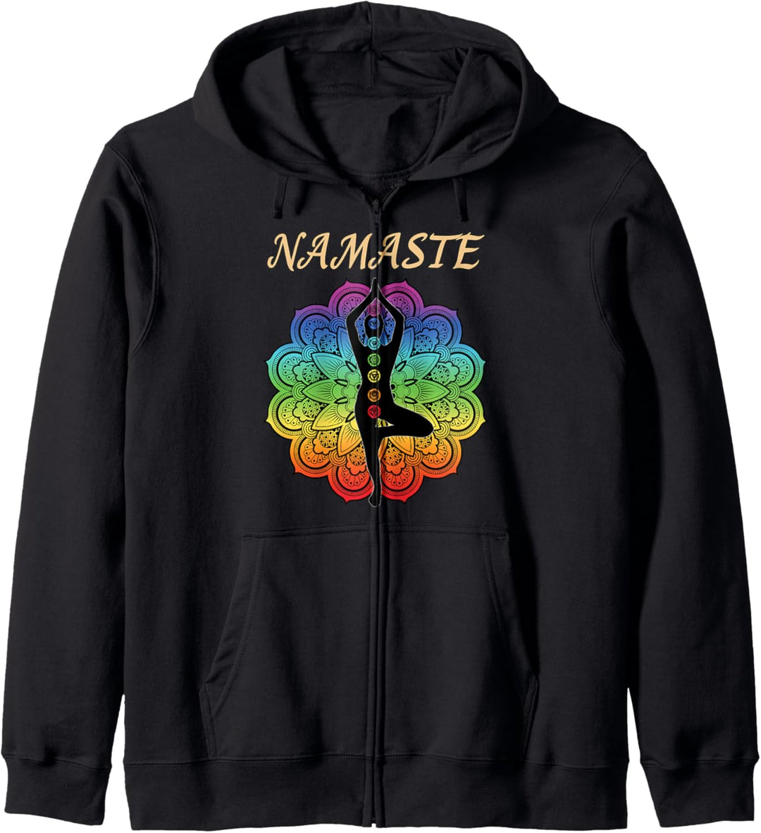 Yoga & Chakra Buddhismus Symbole Lotus Mandala Namaste Kapuzenjacke