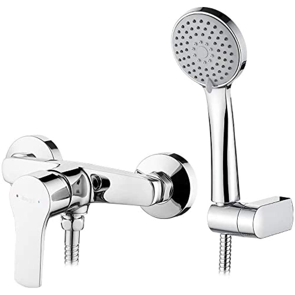 Ibergrif Star - Einhebel Duscharmatur Set, Brausebatterie mit Duschkopf, Duschkopfhalter, und Brause