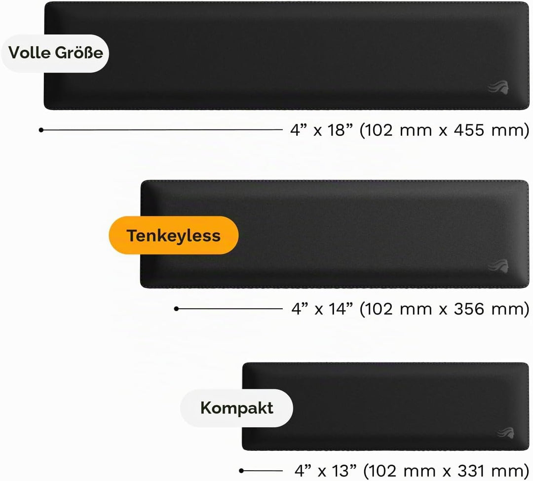 Glorious Gaming Padded Keyboard Wrist Rest (TKL, 25mm stark) - gesteppte Ränder, glatte Stoffoberflä
