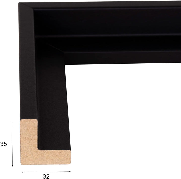 Rahmendesign24 Schattenfugenrahmen Oslo für Keilrahmenbilder und Leinwände 61x91,5 Schwarz (matt) Sc