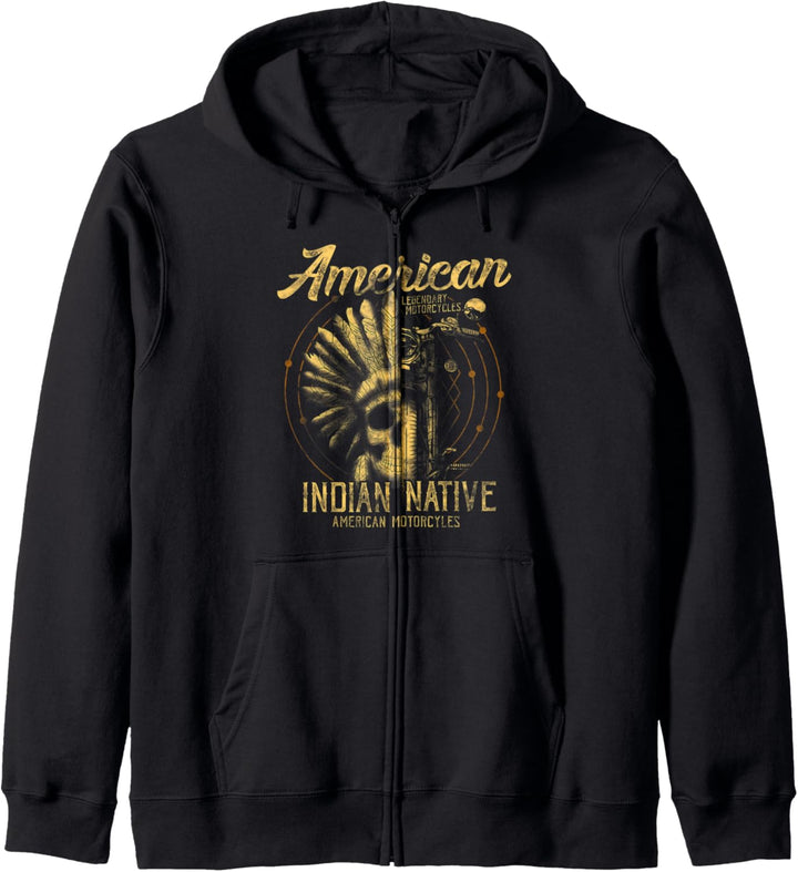Legendäres Motorrad der amerikanischen Indianer Kapuzenjacke