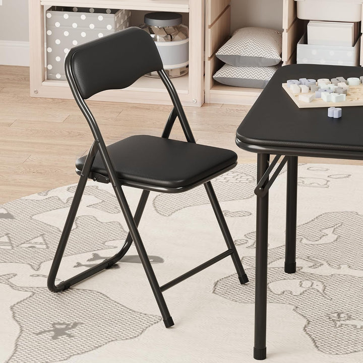 Set aus Tisch und 2 Klappstühlen für Kinder – stabiler Metallrahmen und weiche PU-Kissen – perfekt z