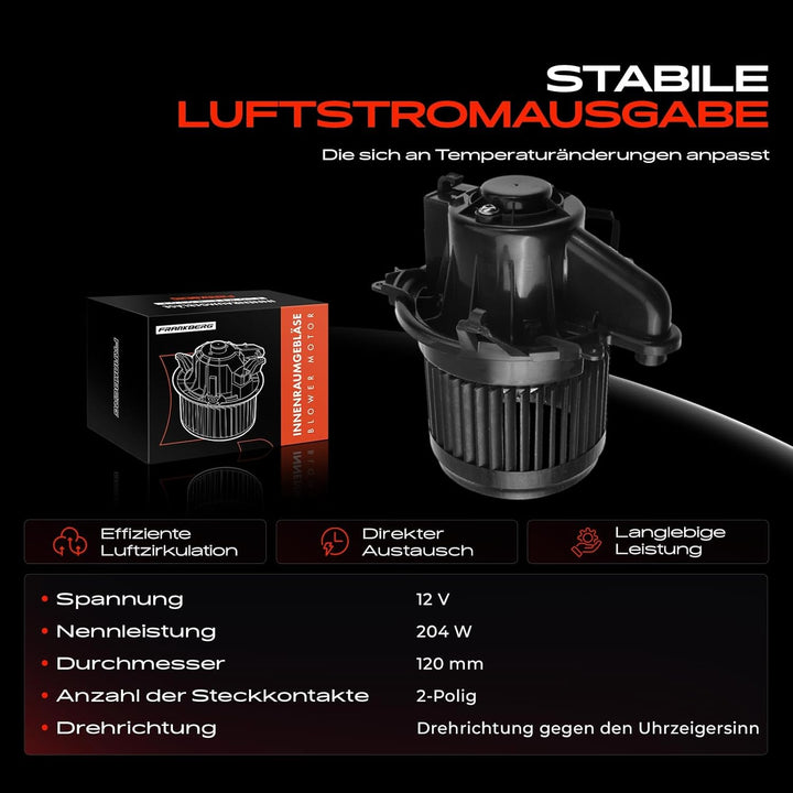 Frankberg Heizungsgebläse Gebläsemotor Kompatibel mit Captur I H5 J5 2013-Heute Clio IV BH 2012-Heut