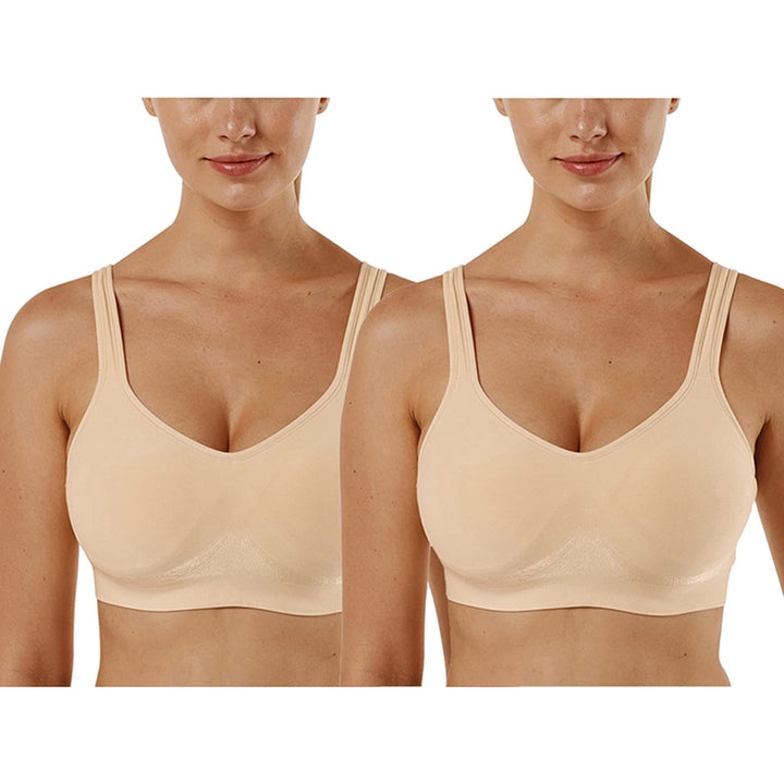 Vertvie Damen 1/2/3er Set Sport BH Einfarbig Ohne Bügel Bustier Klassische Bequem Stretch Bra Mittle