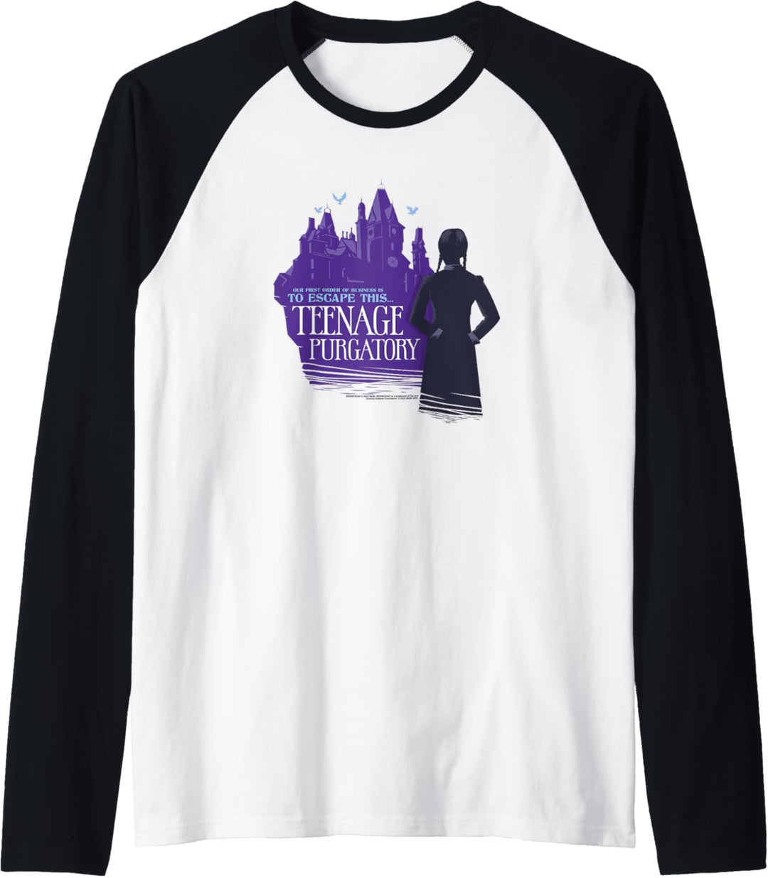 Wednesday Teenage Purgatory Escape Quote Raglan