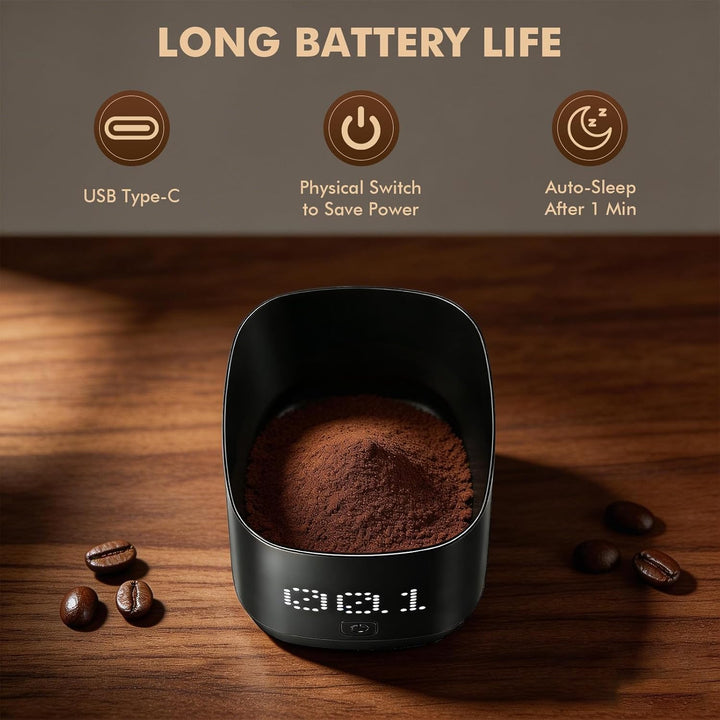 Digitale Kaffeewage mit LED-Display, Kaffee Waage mit LED-Display, Digitale Dosiermessbecher für Kaf
