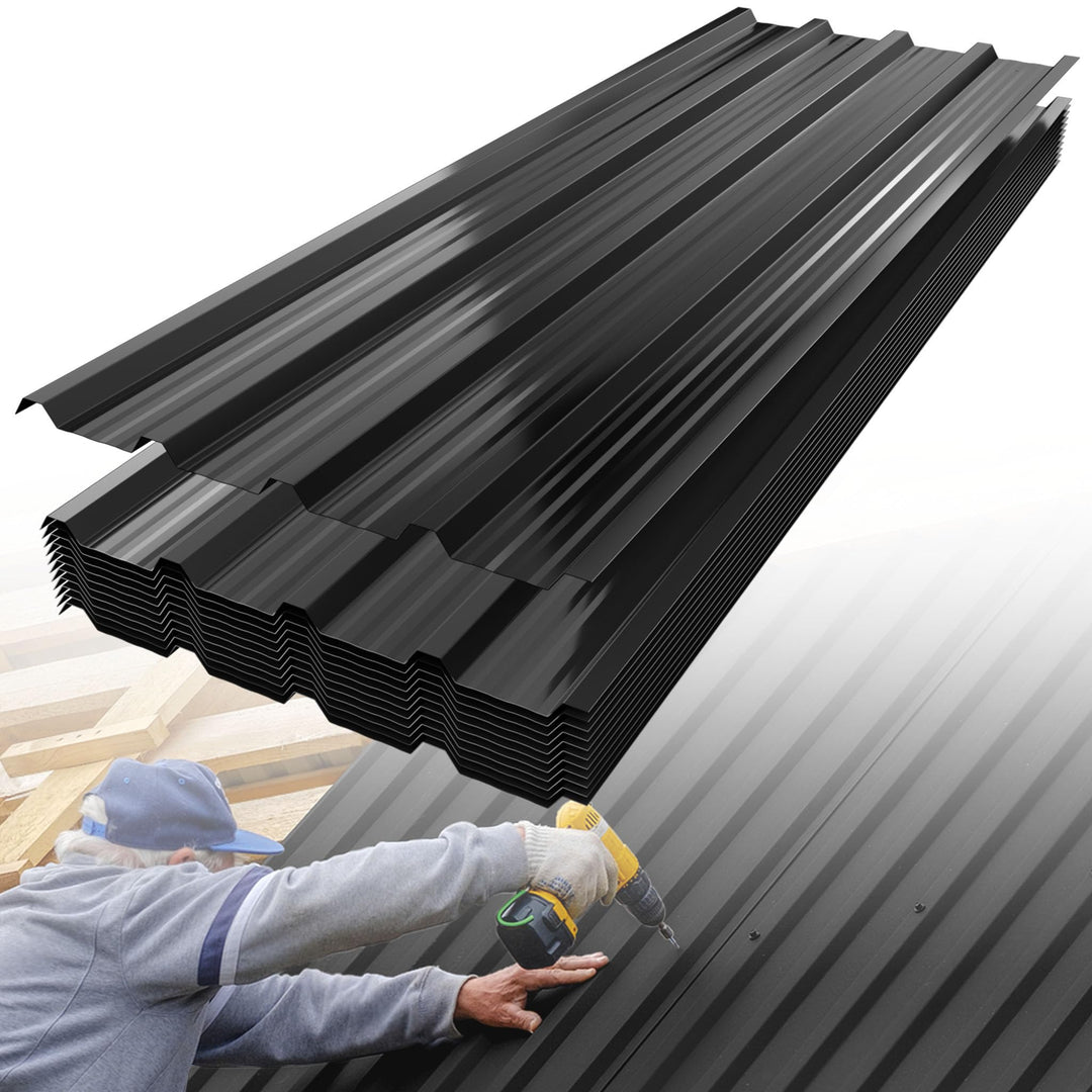 HENGMEI Metal Trapezblech 36 x Dachplatten 21m² Trapezoidal Sheet Wellplatten Dach 129cm x 45cm Galv