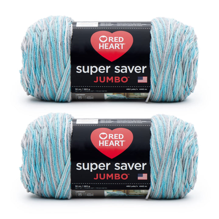 Red Heart Super Saver Jumbo-Isländisches Garn, Acryl, 4 Medium (Kammgarn), 482 Meter, 2 Stück Isländ
