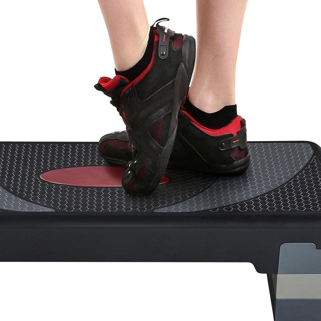 Yaheetech Steppbrett Fitness Aerobic Stepper Höhenverstellbar Step Bench mit 3 Stufen (10/15/20 cm)