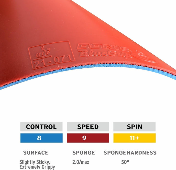Donic Belag BlueGrip J3 Max Rot, Max Rot