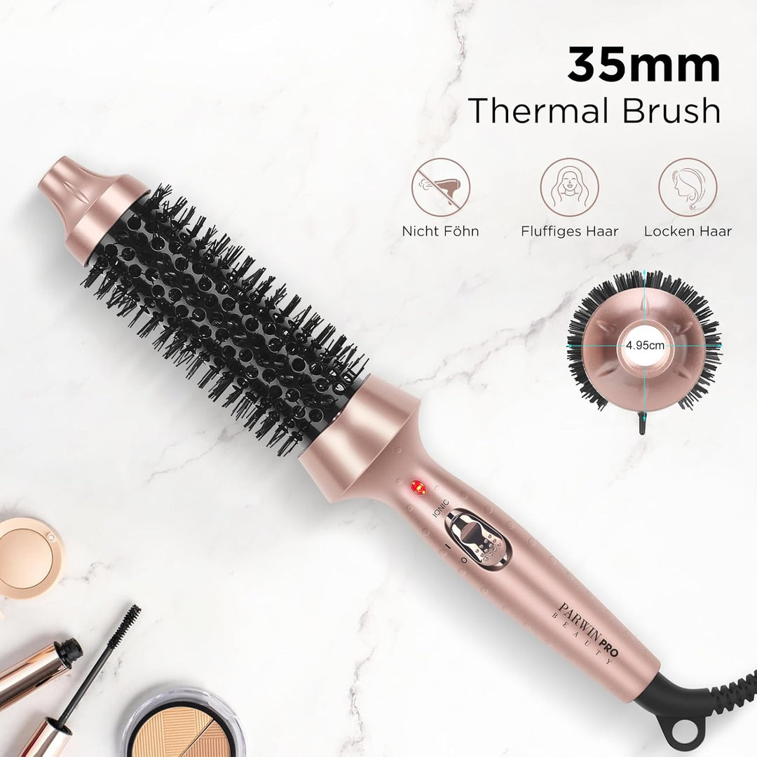 PARWIN PRO BEAUTY Thermal Brush Lockenbürste 35mm mit Heizung Keramik Turmalin Glätteisen Lockenstab