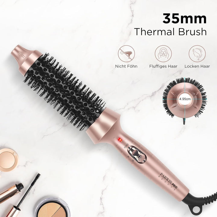 PARWIN PRO BEAUTY Thermal Brush Lockenbürste 35mm mit Heizung Keramik Turmalin Glätteisen Lockenstab