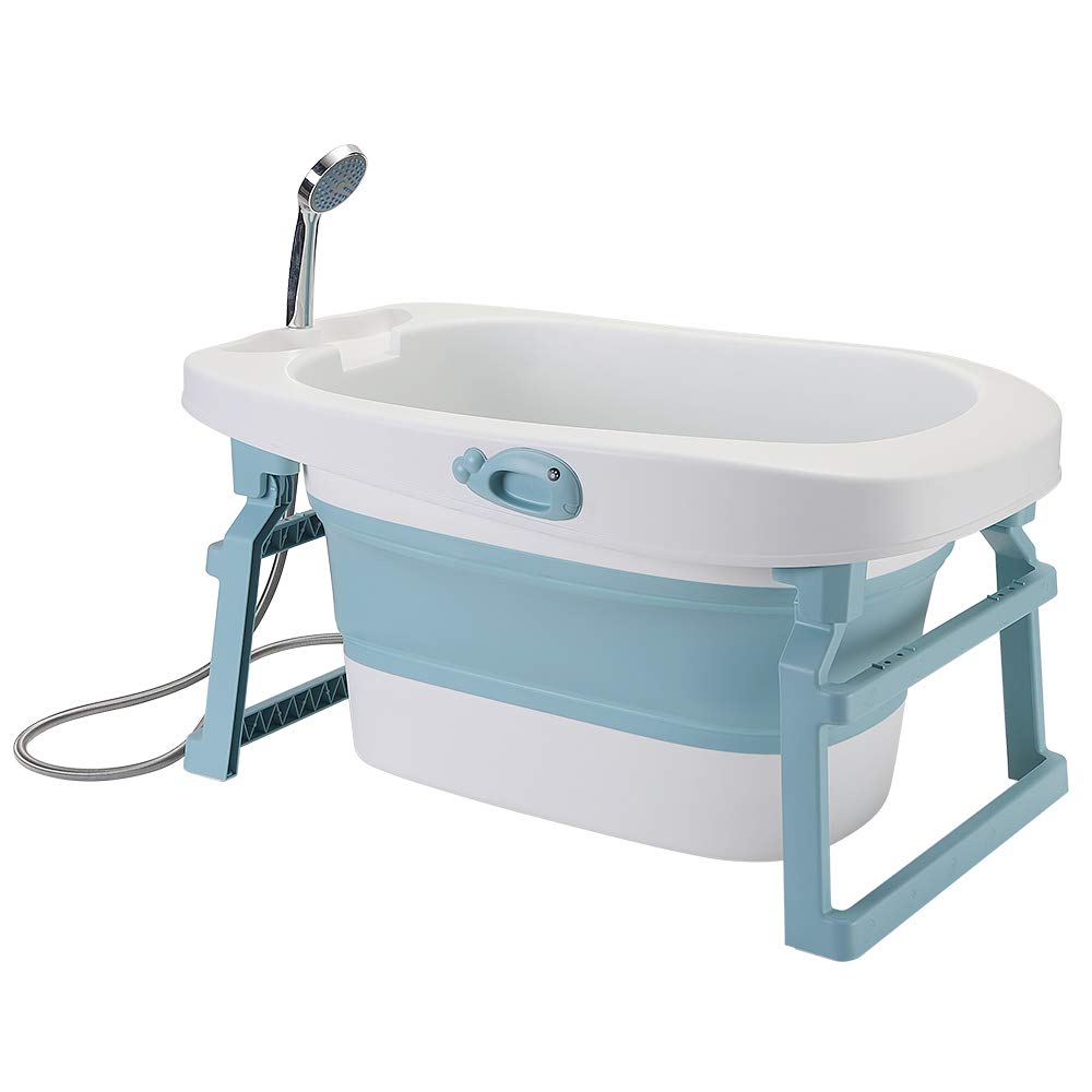 Vasca da Bagno Pieghevole per Bambini, Portatile Pieghevole Bagnetto per Neonato Supporto,Vasca Bagn