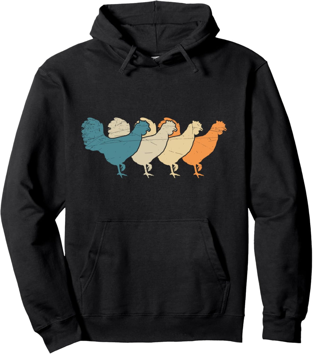 Retro Huhn Pullover Hoodie