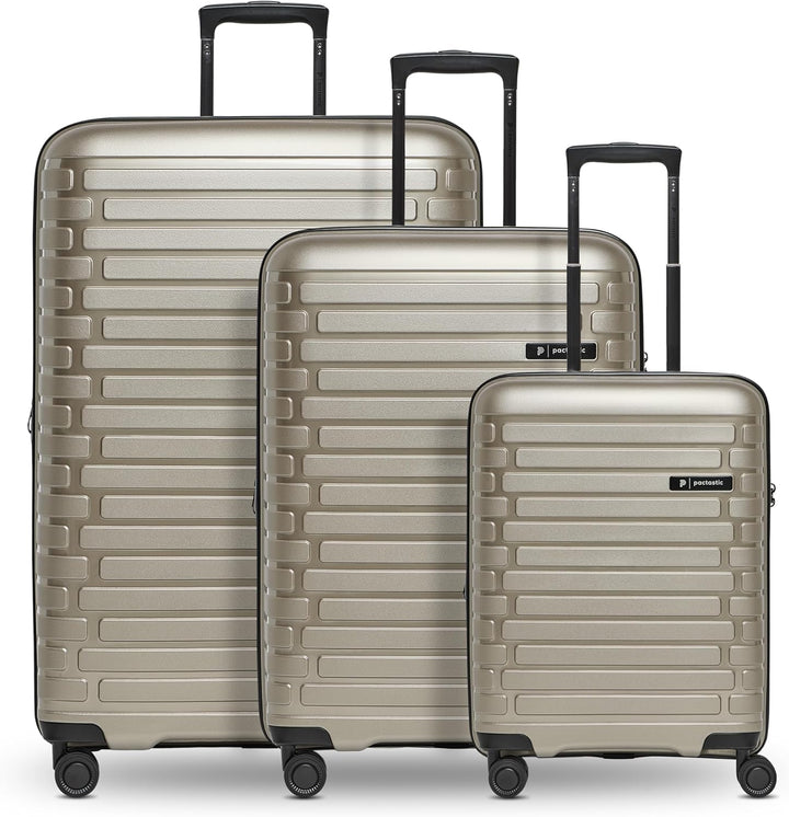 Pactastic Hartschalen Koffer-Set 3-teilig | hochwertiges Polypropylen Material | mit Dehnfalte erwei