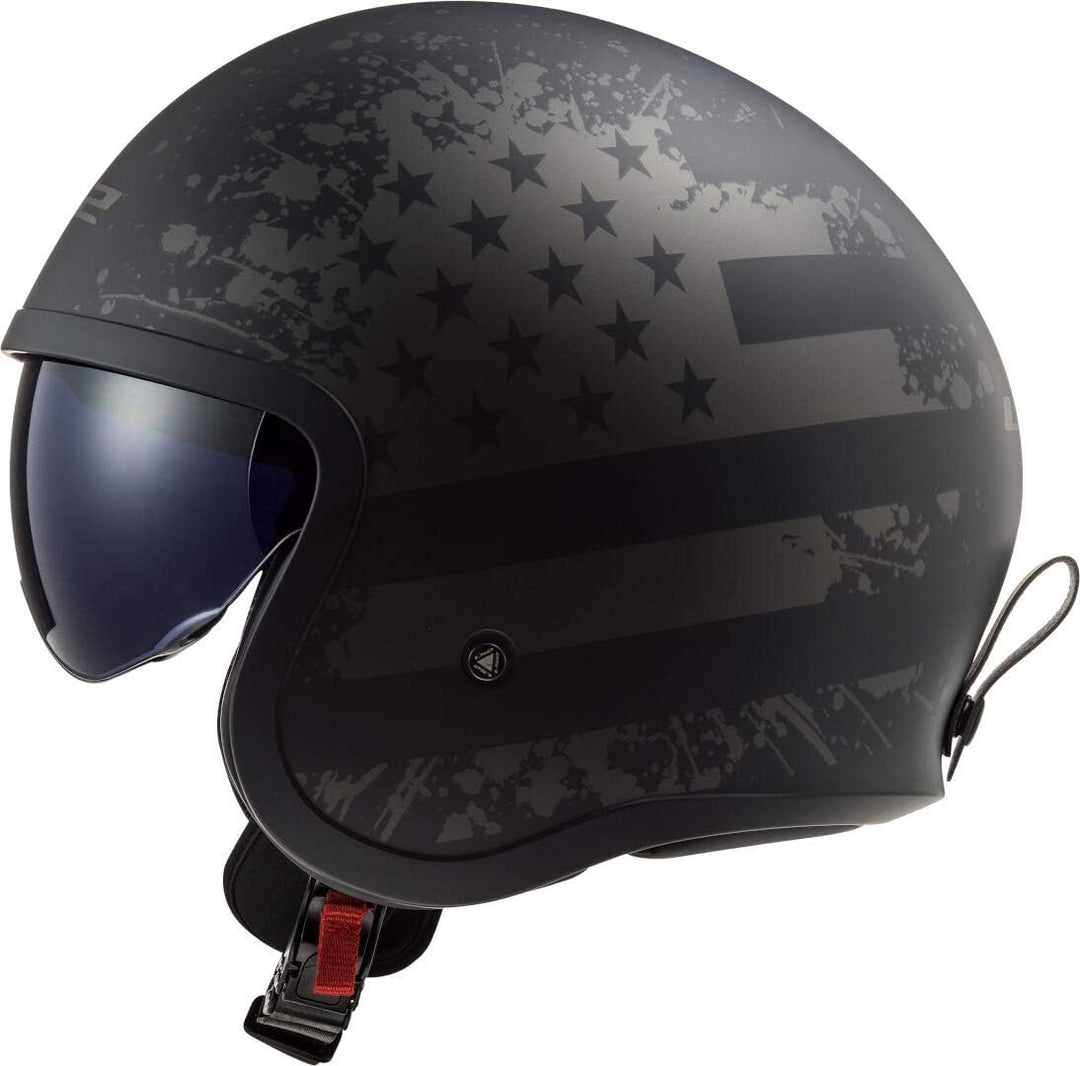 LS2, Jethelme motorrad Spitfire Black Flag, M M Schwarz, M Schwarz