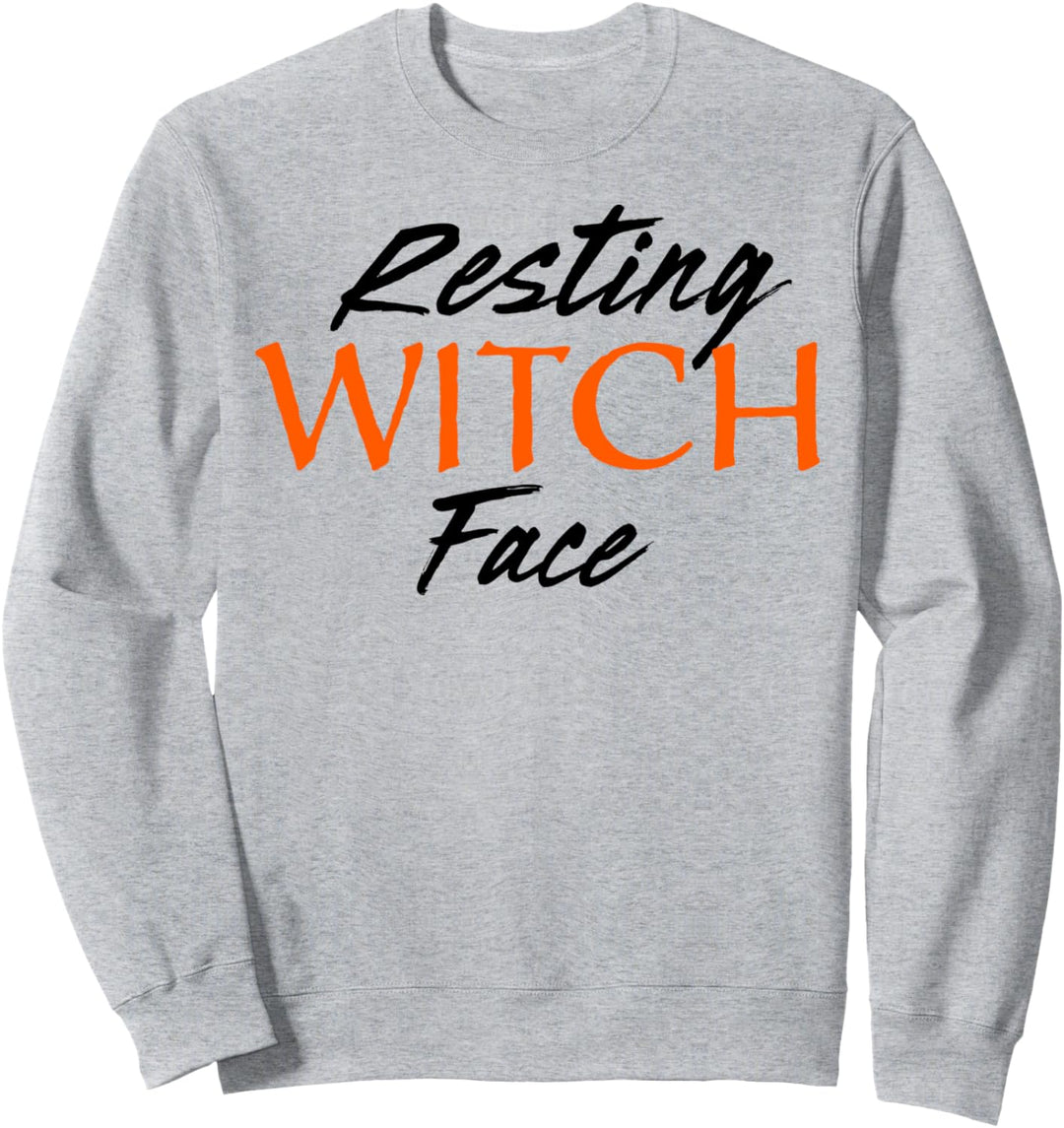 Trendy Resting Witch Face Halloween Sweatshirt