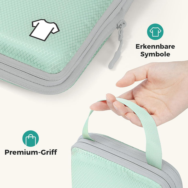 Koffer Organizer Packing Cubes Compression 8 Stück, Wasserdicht PackwüRfel Koffer Organizer Set,Trav