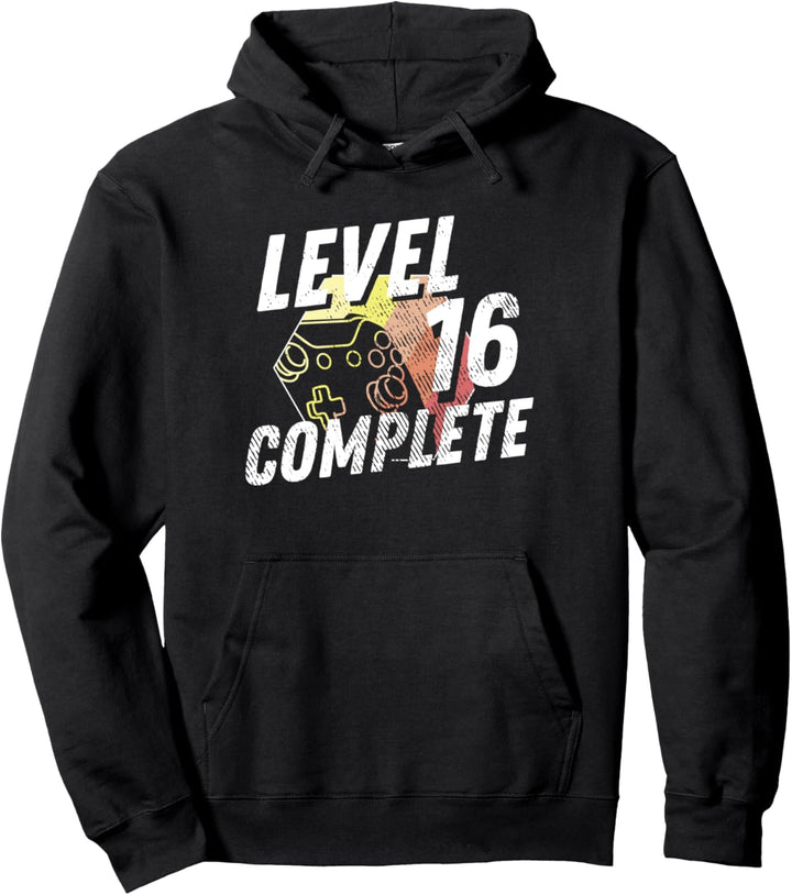 16. Geburtstag Geschenk Junge Mädchen Gamer Zocker Level 16 Pullover Hoodie