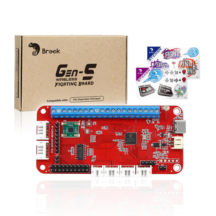 Brook Gaming Gen5W Fighting Board – Kabellose kompatible Controller-Platine für P5, PC &amp; Steam Deck