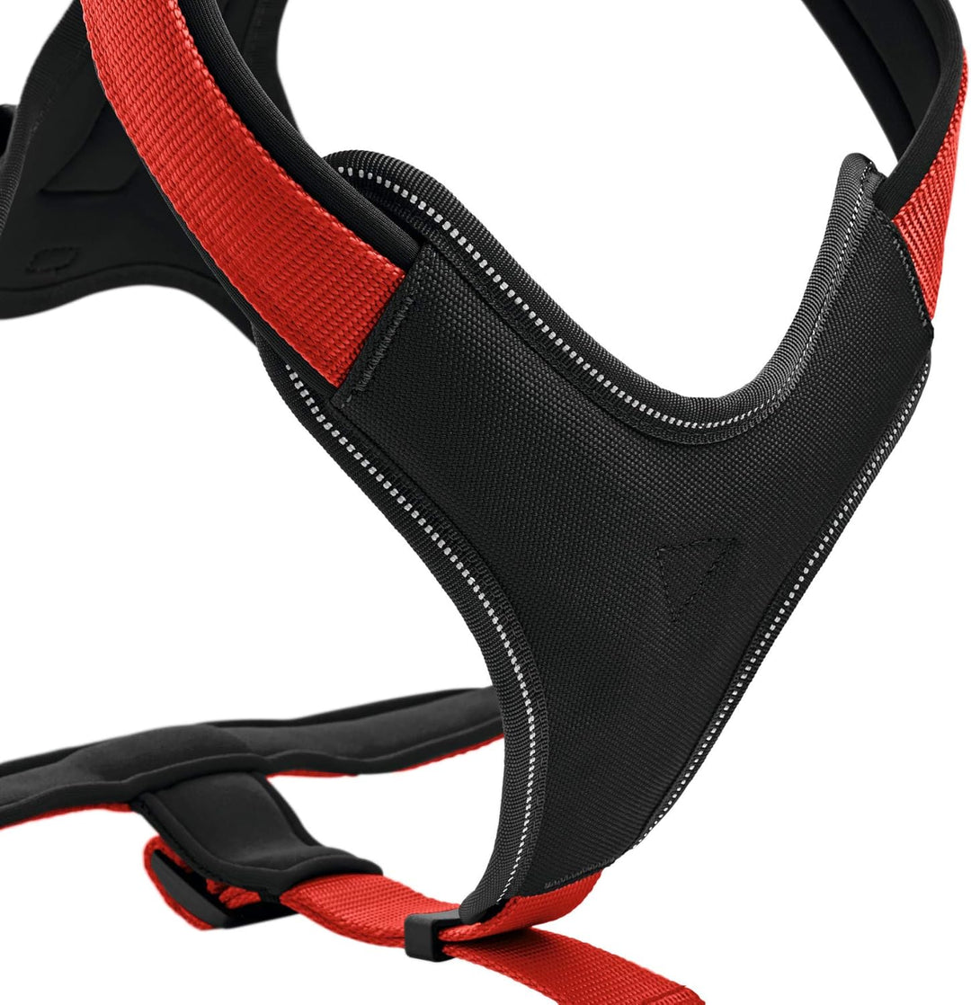 HUNTER NEOPREN Hundegeschirr, Nylon, gepolstert mit Neopren, M/1 53 - 65 cm, rot/schwarz rot/schwarz