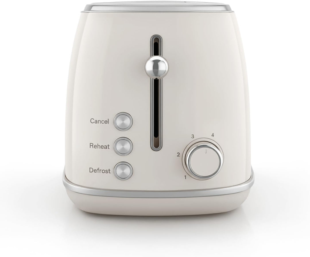 SWEISS Vintage-Toaster GRS8, 2 Schlitze, 6 Bräunungsstufen, Auftaufunktion, Für Baguette geeignet, S
