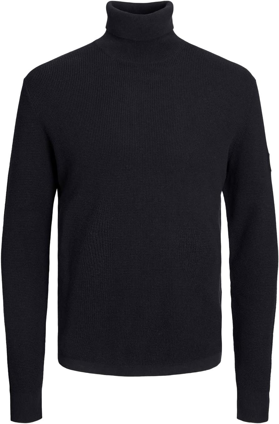 JACK & JONES Herren Jcoclassic Waffle Knit Roll Neck Sn Pullover Sweater XL Schwarz, XL Schwarz