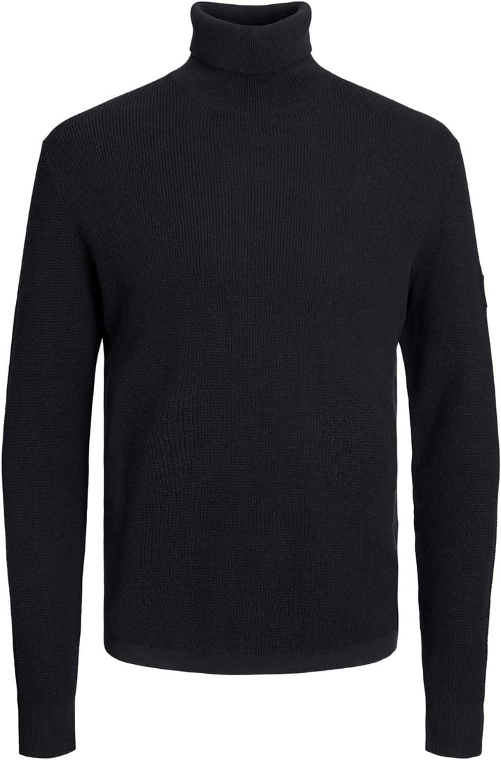 JACK & JONES Herren Jcoclassic Waffle Knit Roll Neck Sn Pullover Sweater XL Schwarz, XL Schwarz
