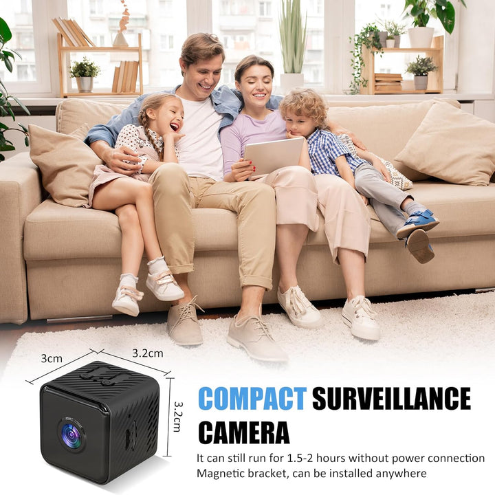 Mini Kamera, Überwachungskamera 1080P WiFi Camera mit Nachtsicht, Innen Live Übertragung, Mobile APP